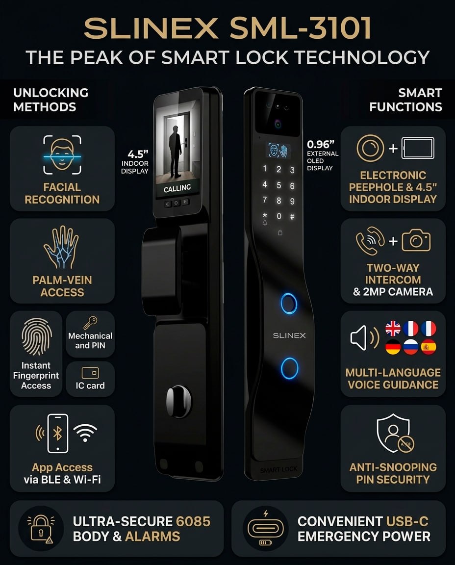 Slinex SML-3101 Flagship Face ID Smart Lock